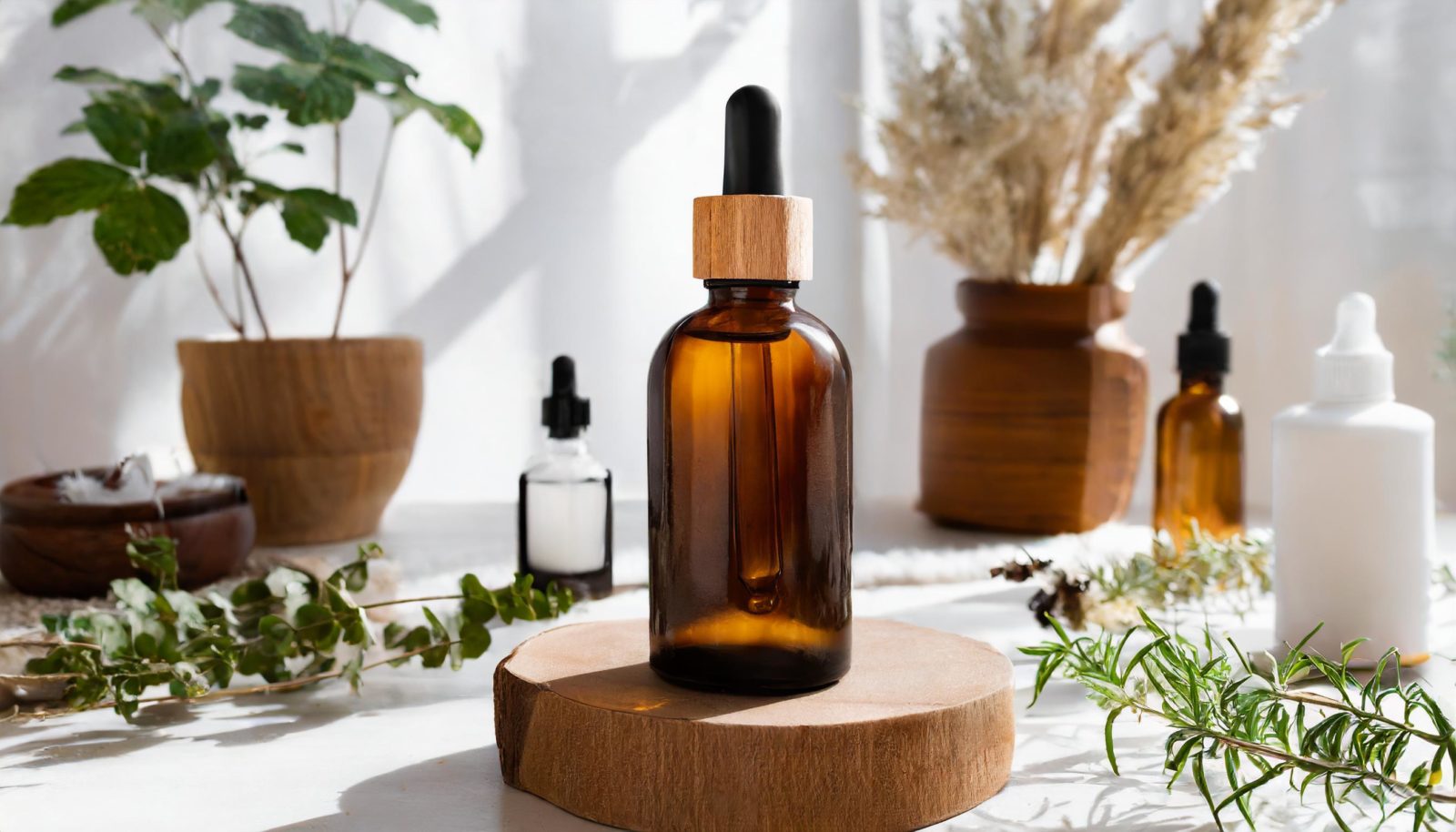 Firefly a luxurious and noble packaging design for a sustainable cosmetic brand, dark brown glass bo-20