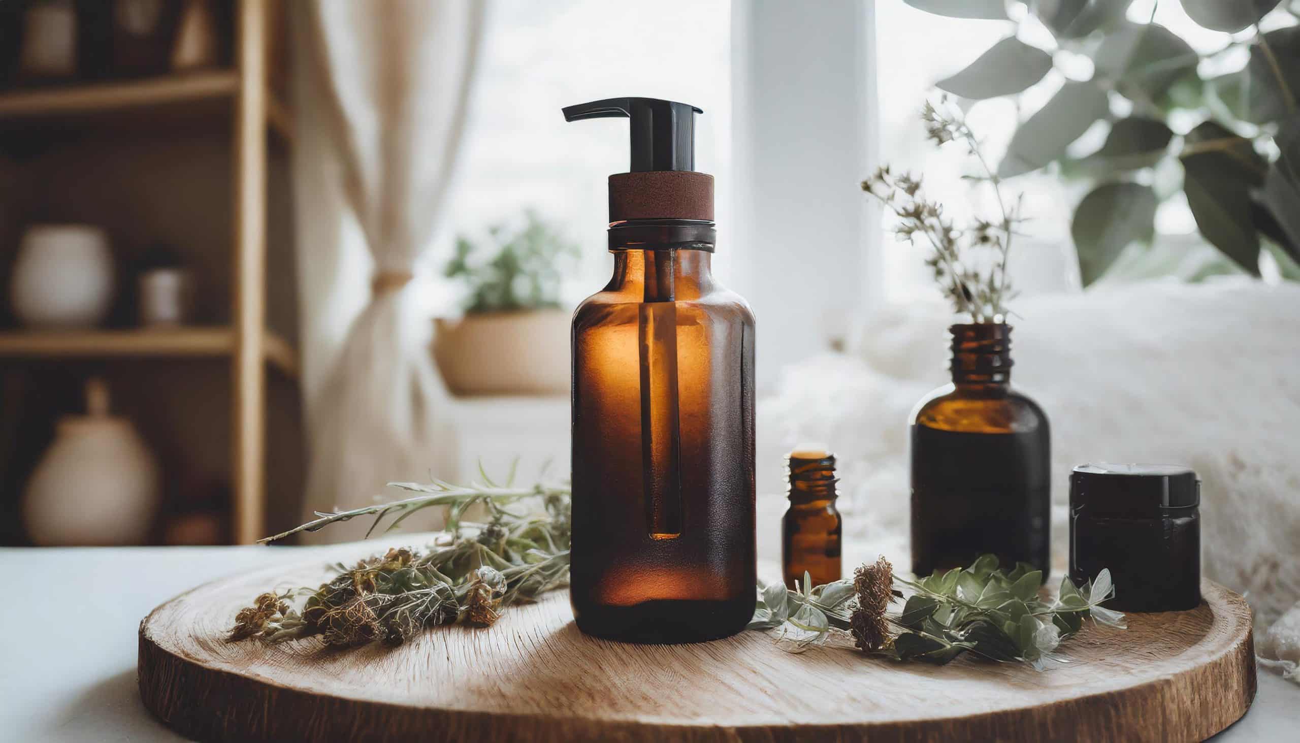Firefly a luxurious and noble packaging design for a sustainable cosmetic brand, dark brown glass bo-23 Kopie
