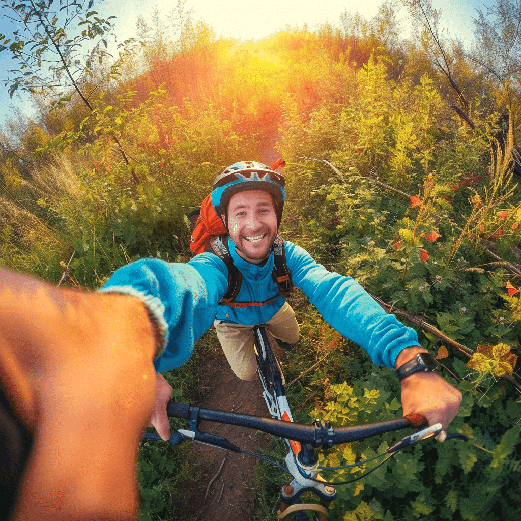 jennyhabermehl_a_man_on_a_bike_trail_taking_a_selfie_48eec78f-7b90-412d-a291-e33ead21ab92