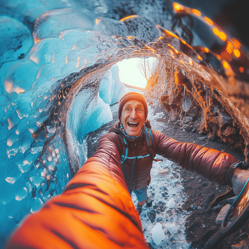 jennyhabermehl_older_man_in_an_ice_cave_taking_a_selfie_smiling_ef311732-048c-4cde-a682-a078cc660e6e